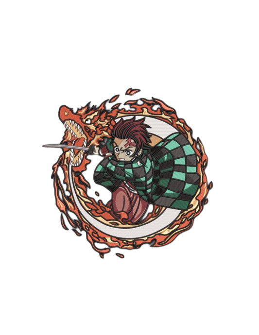 Tanjiro with fire dragon -(Demon slayer)